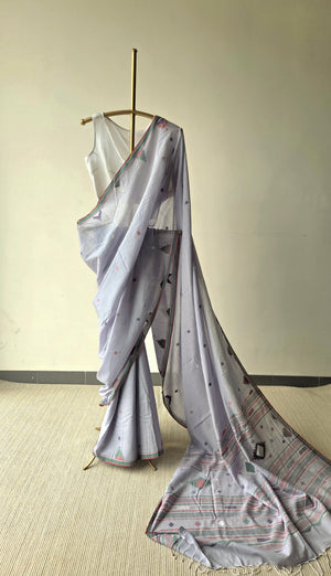 'RAJBARI' Handwoven Jamdani Cotton Saree