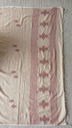 'BANDHAN: Light Camel' Handwoven Bengal Jamdani Saree