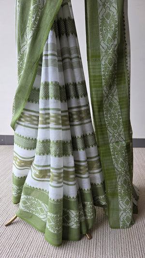 'PIYALI Handwoven Cotton Dhonekhali Saree
