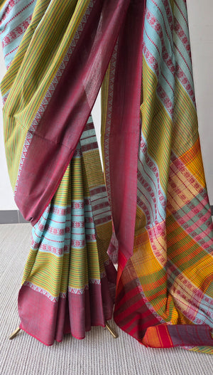'KANAN' Handwoven Cotton Dhonekhali Saree