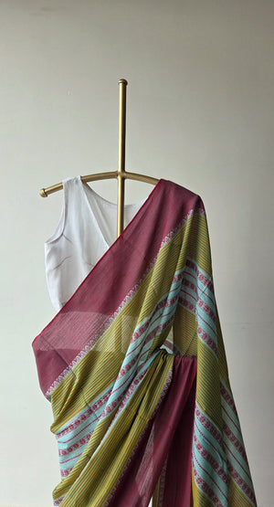 'KANAN' Handwoven Cotton Dhonekhali Saree