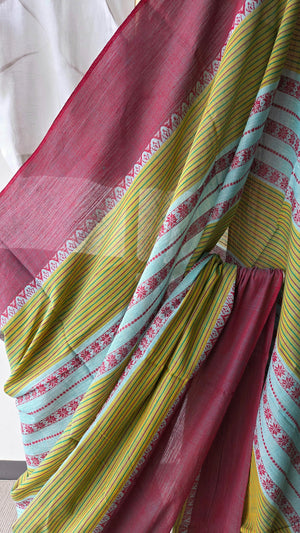 'KANAN' Handwoven Cotton Dhonekhali Saree