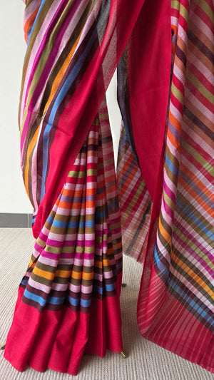 'RONGELA' Handwoven Cotton Dhonekhali Saree