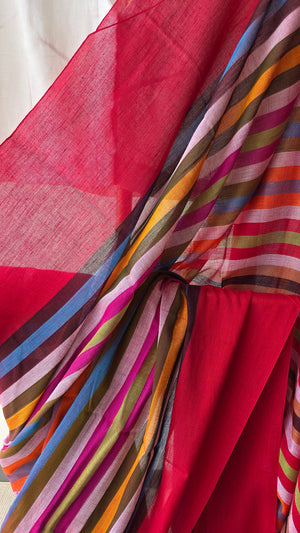 'RONGELA' Handwoven Cotton Dhonekhali Saree