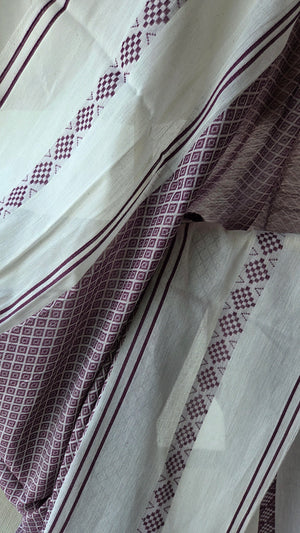'ALPONA' Handwoven Cotton Dhonekhali Saree