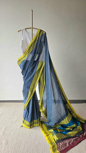 'RACHENAHALLI' Handwoven Ilkal Cotton Saree