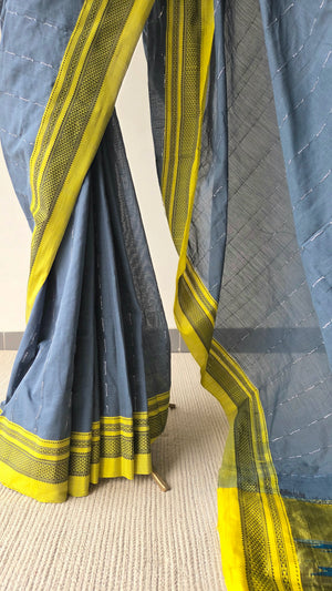 'RACHENAHALLI' Handwoven Ilkal Cotton Saree