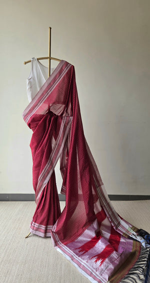 'IBLUR' Handwoven Ilkal Cotton Saree