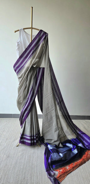 'HARLUR' Handwoven Ilkal Silk Pallu Saree