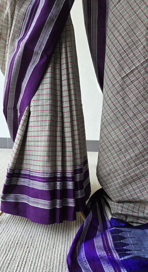 'HARLUR' Handwoven Ilkal Silk Pallu Saree