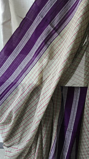 'HARLUR' Handwoven Ilkal Silk Pallu Saree