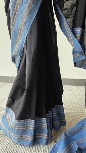 'KOWDENAHALLI' Handwoven Ilkal  Cotton Saree