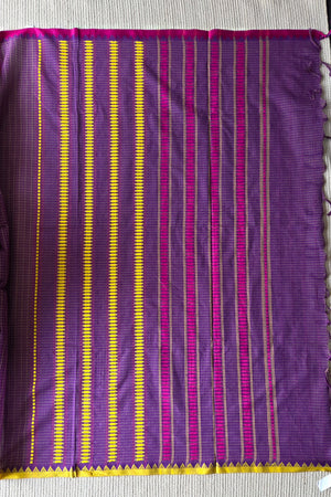 'KANIKA: Purple' Handwoven Begumpuri Cotton Saree