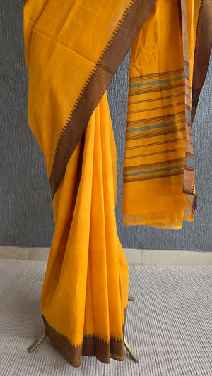 'HARD STOP' Handwoven South Cotton Saree