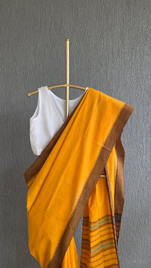 'HARD STOP' Handwoven South Cotton Saree