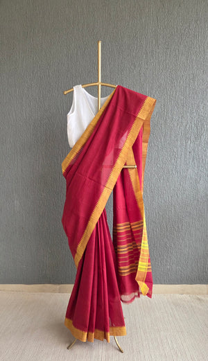 'QUARTERLY REVIEW' Handwoven South Cotton Saree