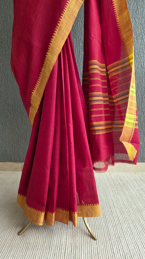 'QUARTERLY REVIEW' Handwoven South Cotton Saree