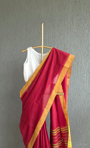 'QUARTERLY REVIEW' Handwoven South Cotton Saree