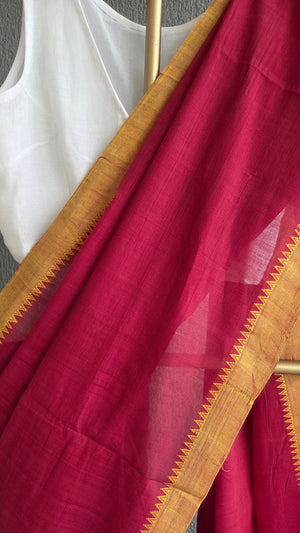 'QUARTERLY REVIEW' Handwoven South Cotton Saree