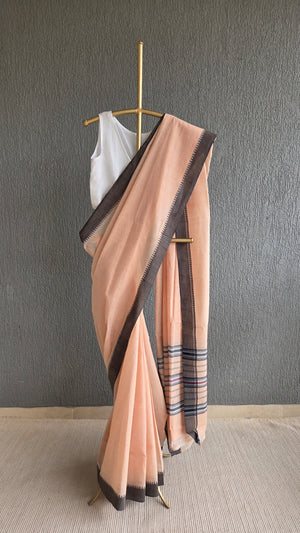 'PER MY LAST PING' Handwoven South Cotton Saree
