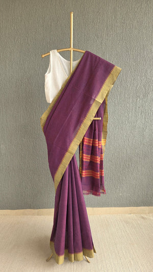 'BOARDROOM CANVAS' Handwoven South Cotton Saree