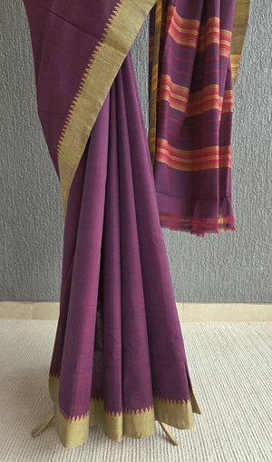 'BOARDROOM CANVAS' Handwoven South Cotton Saree