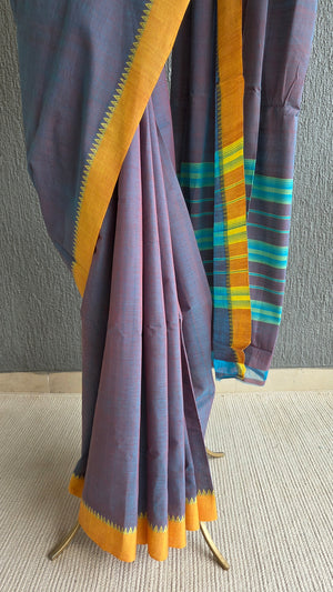 'WATERCOOLER TALK' Handwoven South Cotton Saree