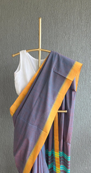 'WATERCOOLER TALK' Handwoven South Cotton Saree