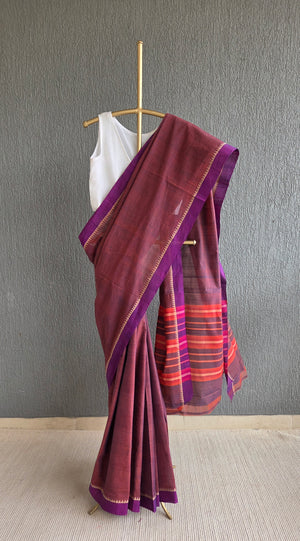 'COFFEE BREAK' Handwoven South Cotton Saree