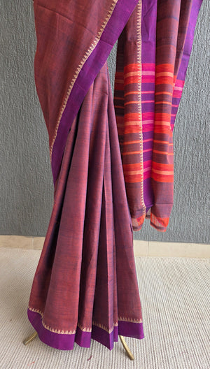 'COFFEE BREAK' Handwoven South Cotton Saree