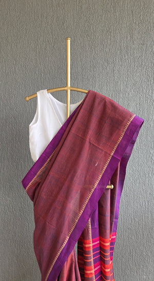 'COFFEE BREAK' Handwoven South Cotton Saree