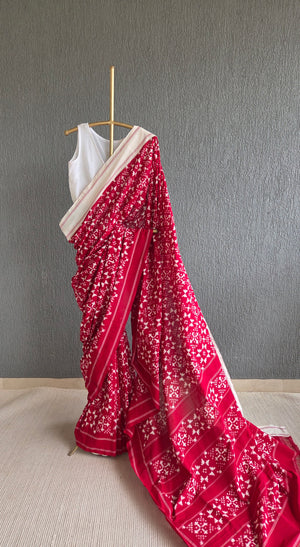 'POWER PLAY' Handwoven Pochampally Ikat Cotton Saree