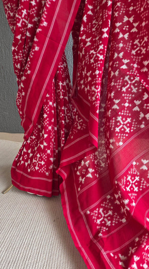 'POWER PLAY' Handwoven Pochampally Ikat Cotton Saree