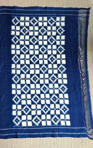 'OPTICAL' Handwoven Pochampally Ikat Cotton Saree