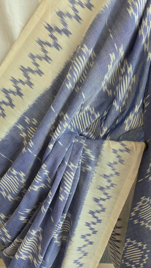 'MUTED TONE' Handwoven Pochampally Ikat Cotton Saree
