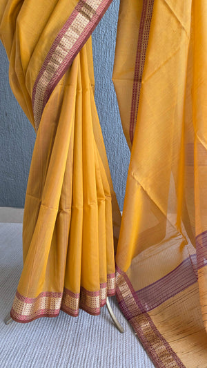 'AMBA' Handwoven Silk-Cotton Maheshwari Saree