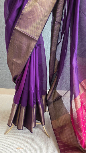 'KSHIPRA' Handwoven Silk-Cotton Maheshwari Saree