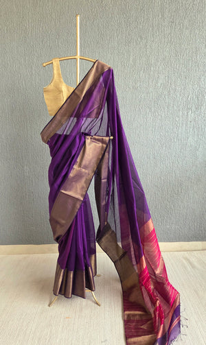 'KSHIPRA' Handwoven Silk-Cotton Maheshwari Saree