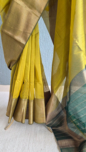 'MARMARA' Handwoven Silk-Cotton Maheshwari Saree