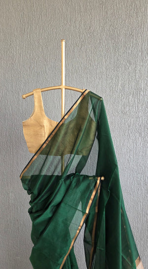 'PRANADA' Handwoven Silk-Cotton Maheshwari Saree