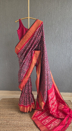 ‘ANANTHAGIRI’ Handwoven Pochampally Ikat Silk Saree