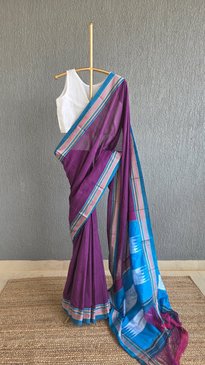 'PONNAIYAR' Handwoven Ilkal Silk Pallu Saree