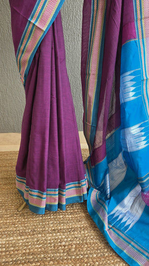 'PONNAIYAR' Handwoven Ilkal Silk Pallu Saree
