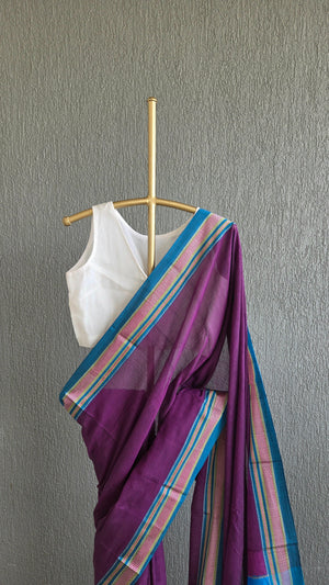 'PONNAIYAR' Handwoven Ilkal Silk Pallu Saree