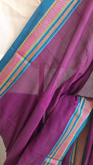 'PONNAIYAR' Handwoven Ilkal Silk Pallu Saree