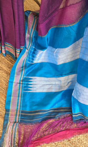 'PONNAIYAR' Handwoven Ilkal Silk Pallu Saree