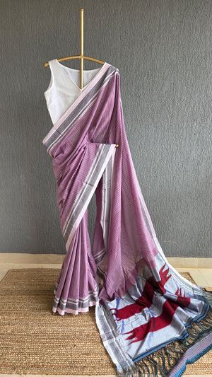 'YAGACHI' Handwoven Ilkal Silk Pallu Saree