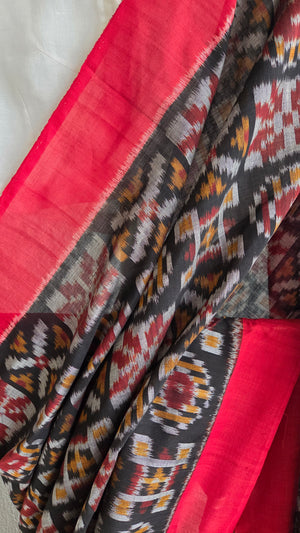 'POLYCHROME' Handwoven Pochampally Ikat Cotton Saree
