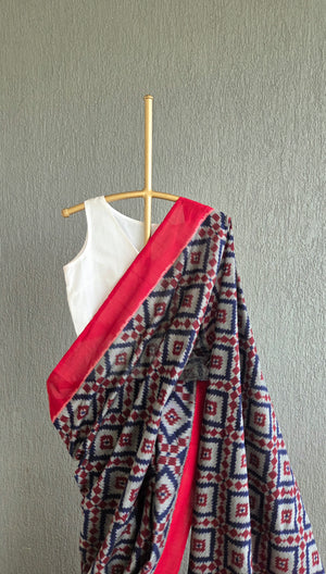 'COLOUR EQUATION' Handwoven Pochampally Ikat Cotton Saree
