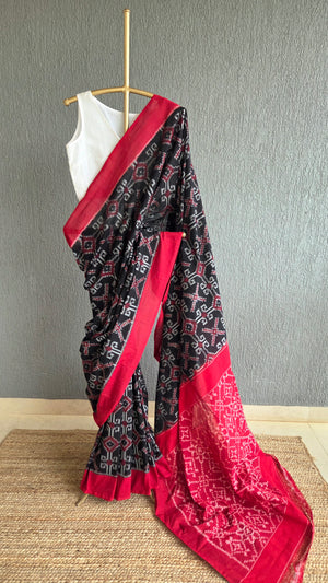 'AFTERIMAGE' Handwoven Pochampally Ikat Cotton Saree